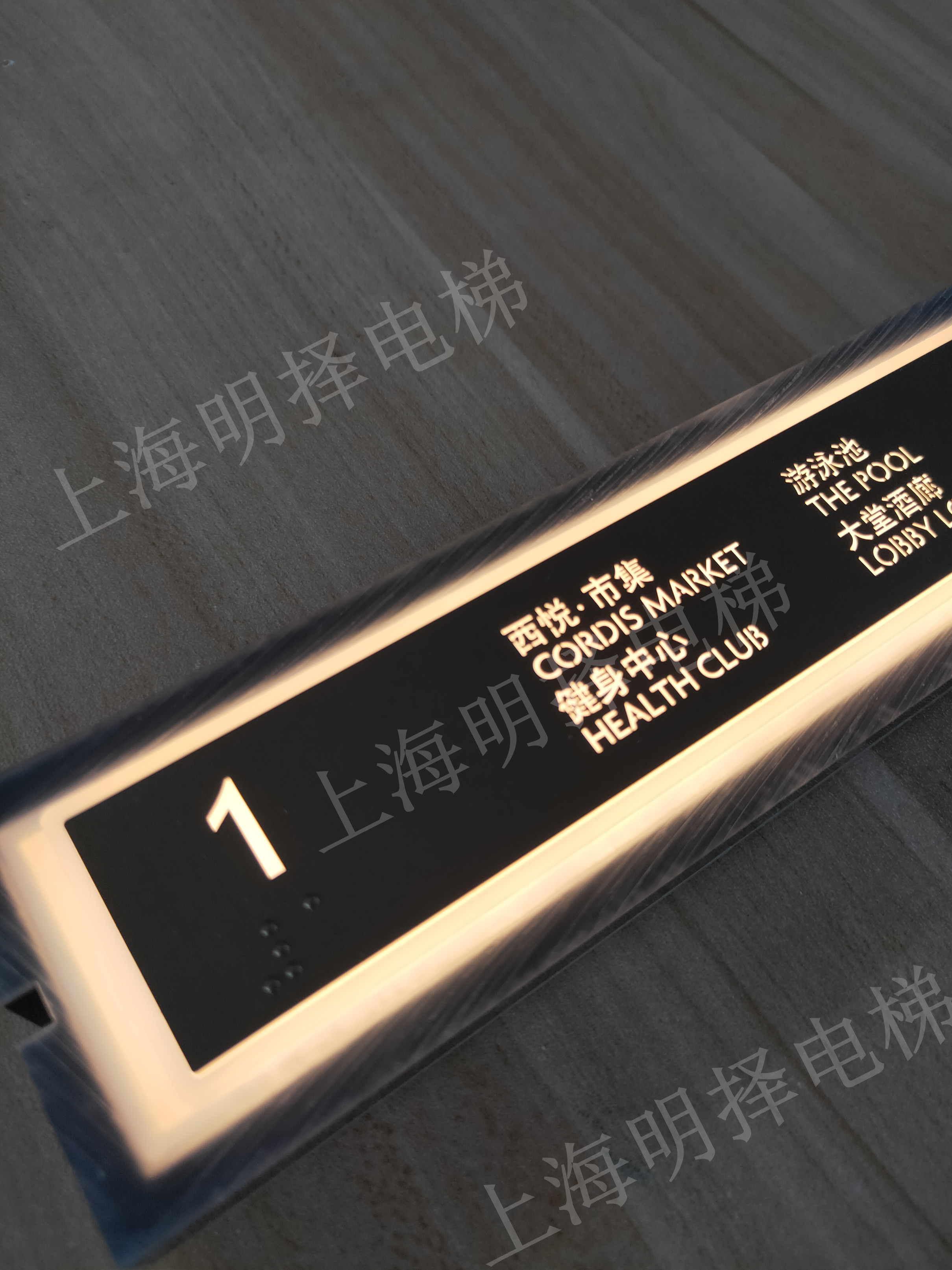 定制酒店电梯盲文按钮|中英文字发光电梯按键MZA-556