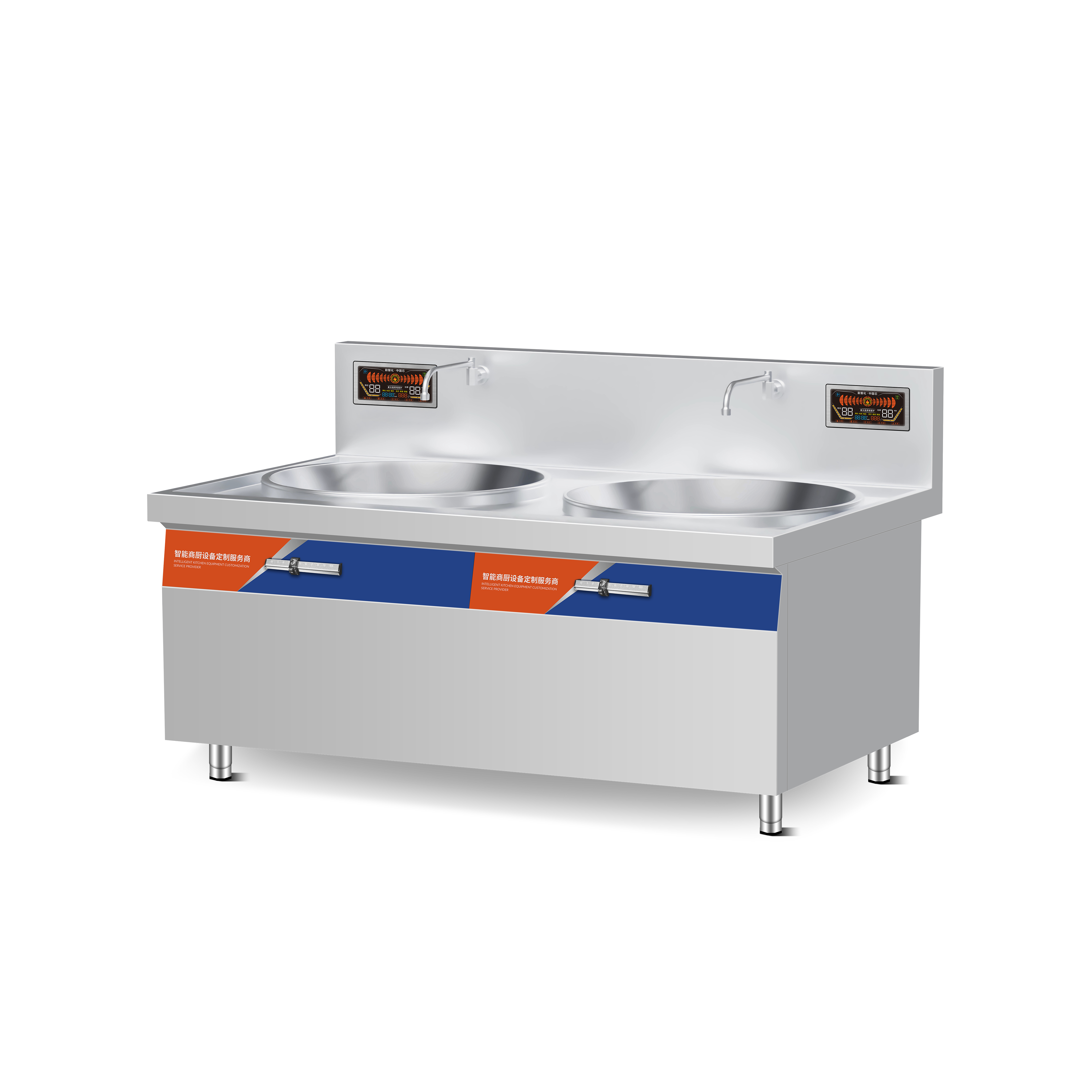 智能双头大锅灶