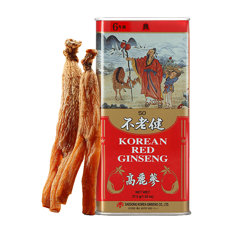 【自营】高丽参6年根别直参正品人参礼盒装红参韩国良参50支37.5g