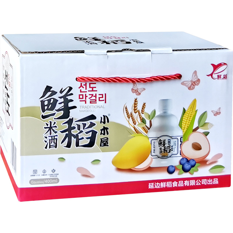 鲜稻小木屋米酒礼盒装小瓶果味酒微醺低度朝鲜族延边特产延吉米酒