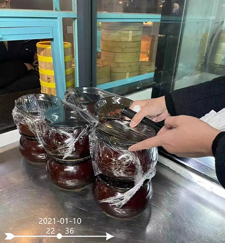 例行檢查：食材器皿封口