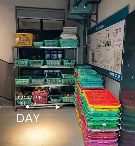 例行檢查：蔬菜框擺放整齊