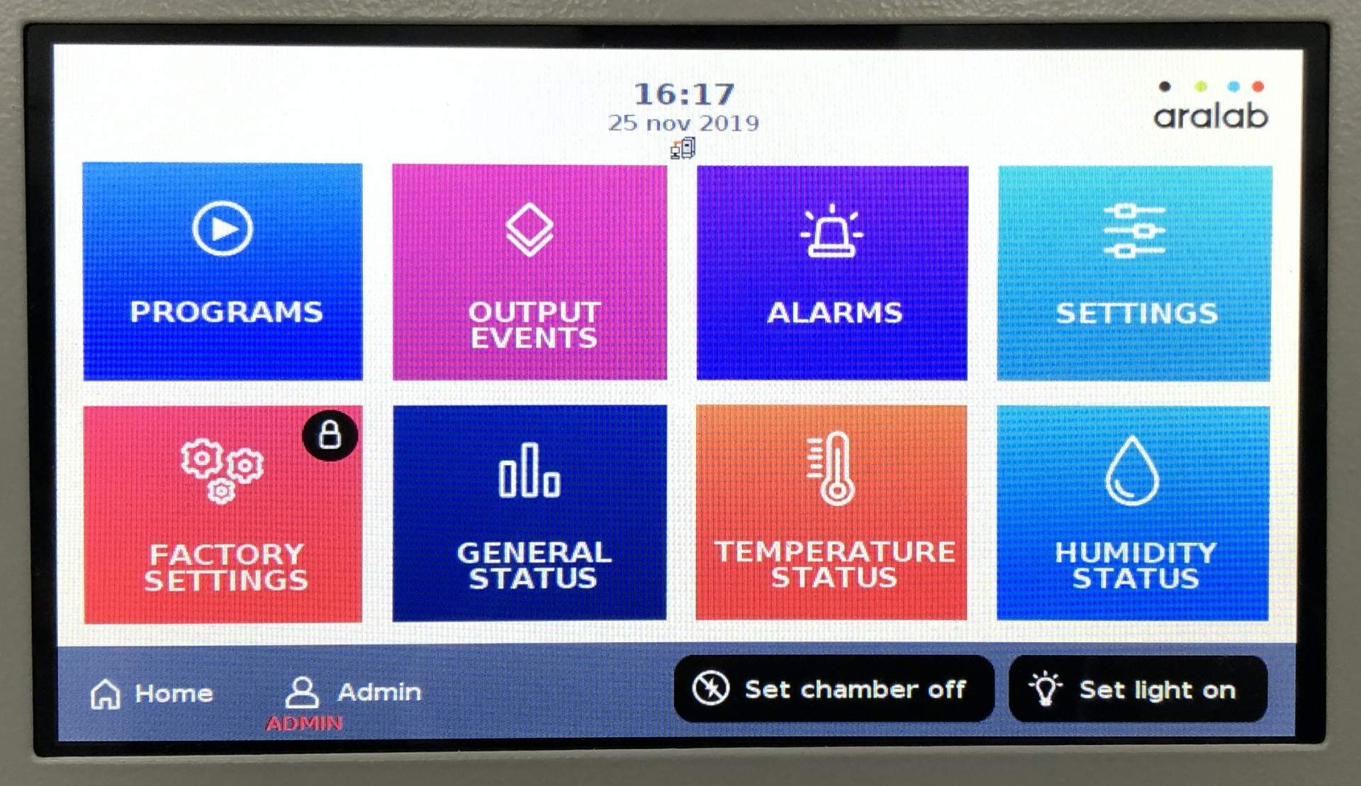 Aralab环境试验箱-彩色触摸屏