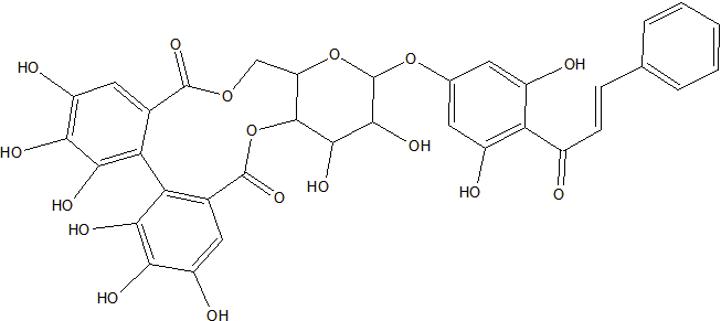 Pinocembrin chalcone-7-O-[4'',6''-hexahydroxydiphenoyl]-β-glucose