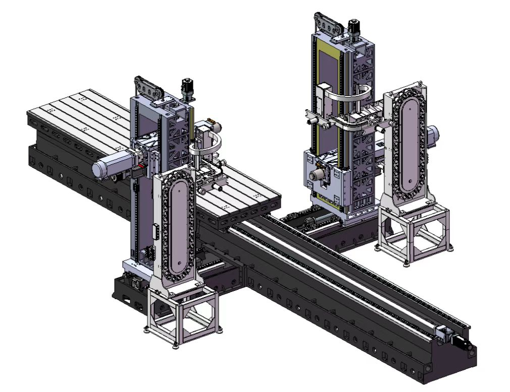 AB-HXYZ5020-2000（左右各4軸）雙柱數(shù)控臥式對(duì)置鏜銑加工中心技術(shù)方案