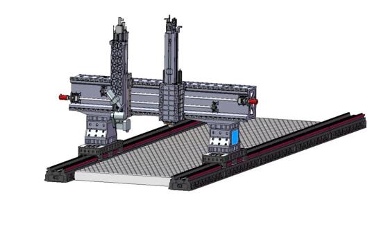 動工作臺數(shù)控定梁龍門銑床JMAB-8040一2全自動90度角度頭