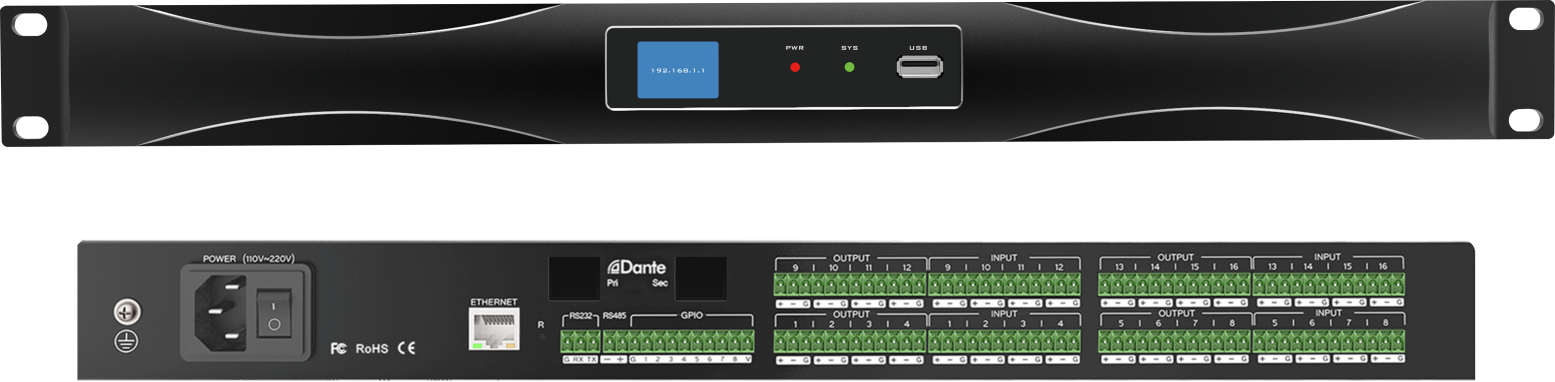 16-16数字音频处理器（带显示屏）