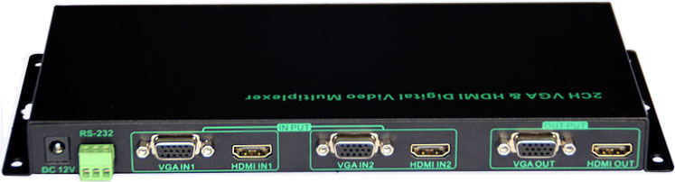 HDMI+VGA混合输入二画面分割器