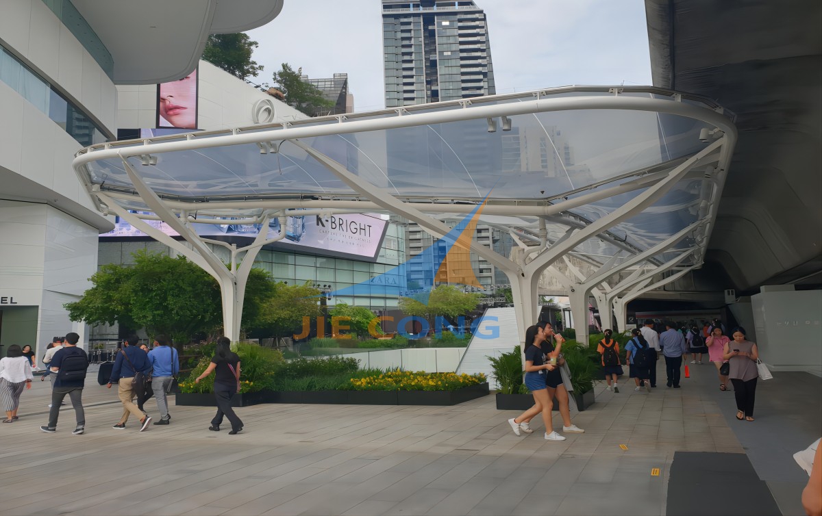 曼谷荣金购物中心遮阳雨棚膜结构