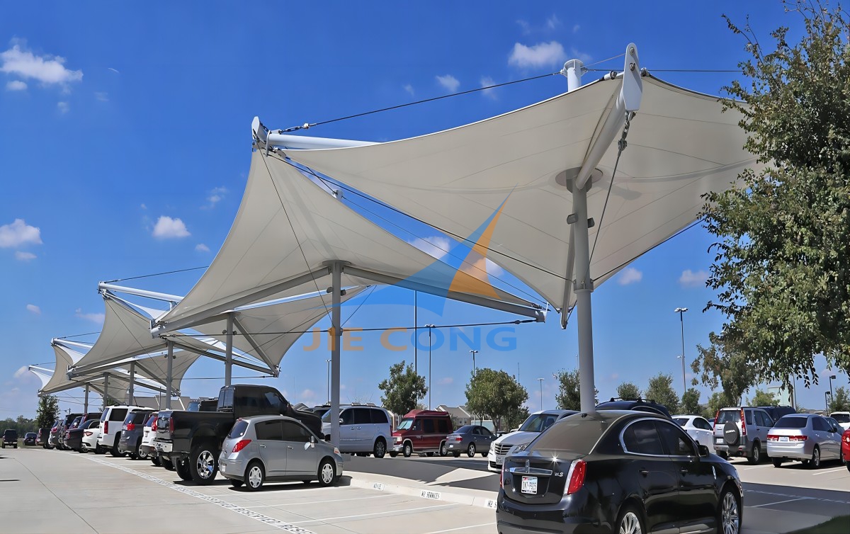华联广场遮阳车棚膜结构