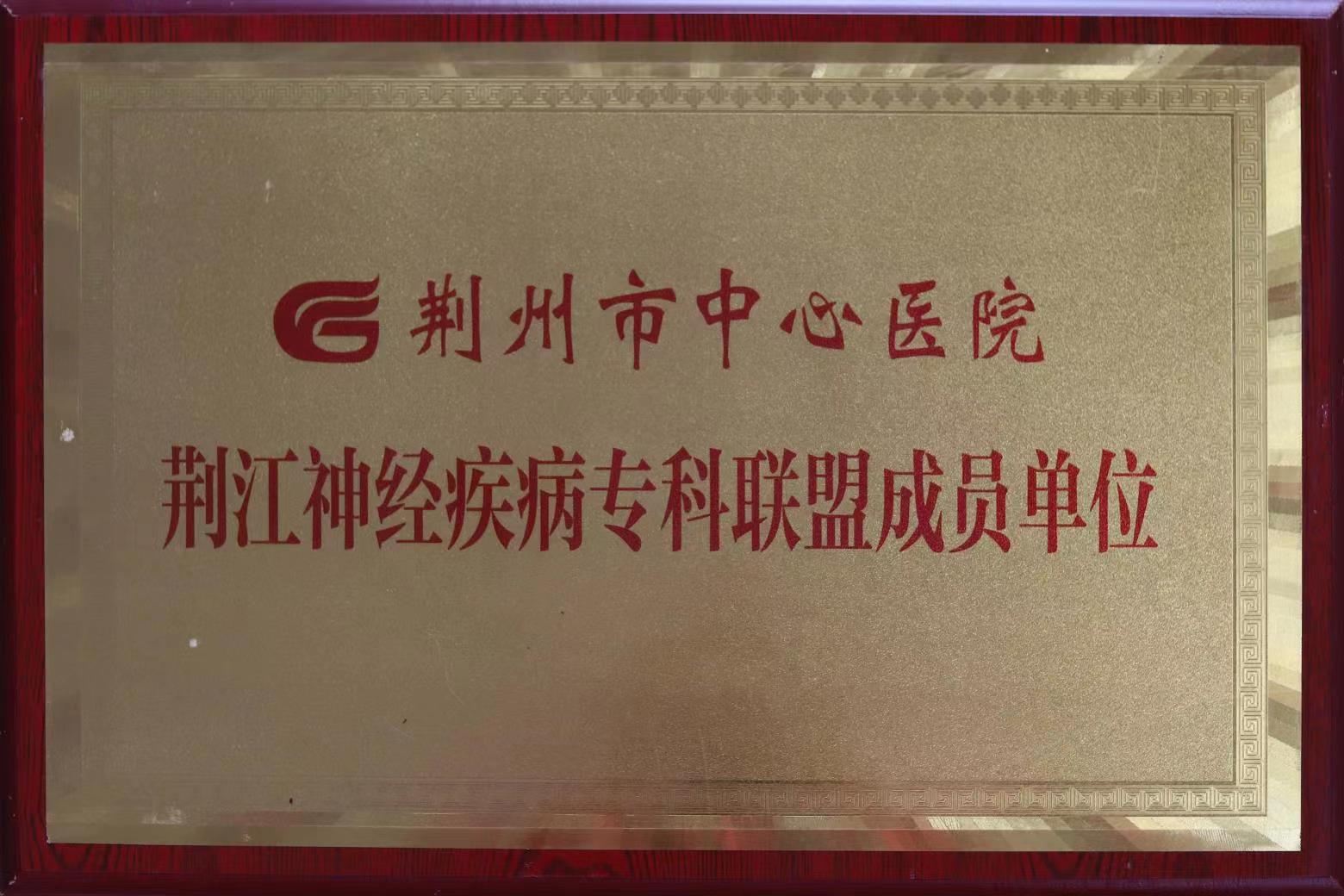我院荣获荆江神经疾病专科联盟成员单位
