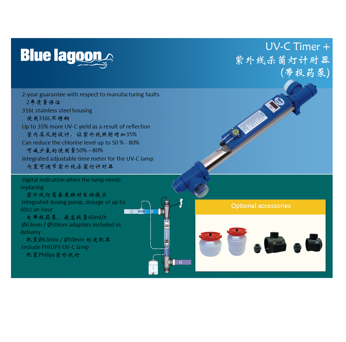 紫外线杀菌灯计时器(带投药泵)