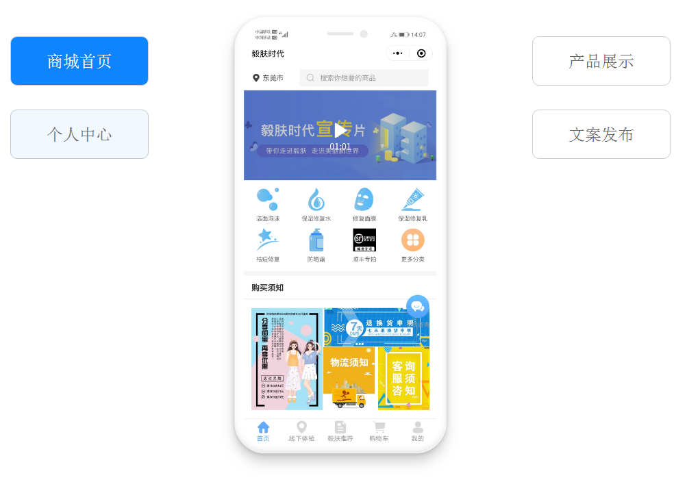 毅肤时代美业分销商城小程序开发