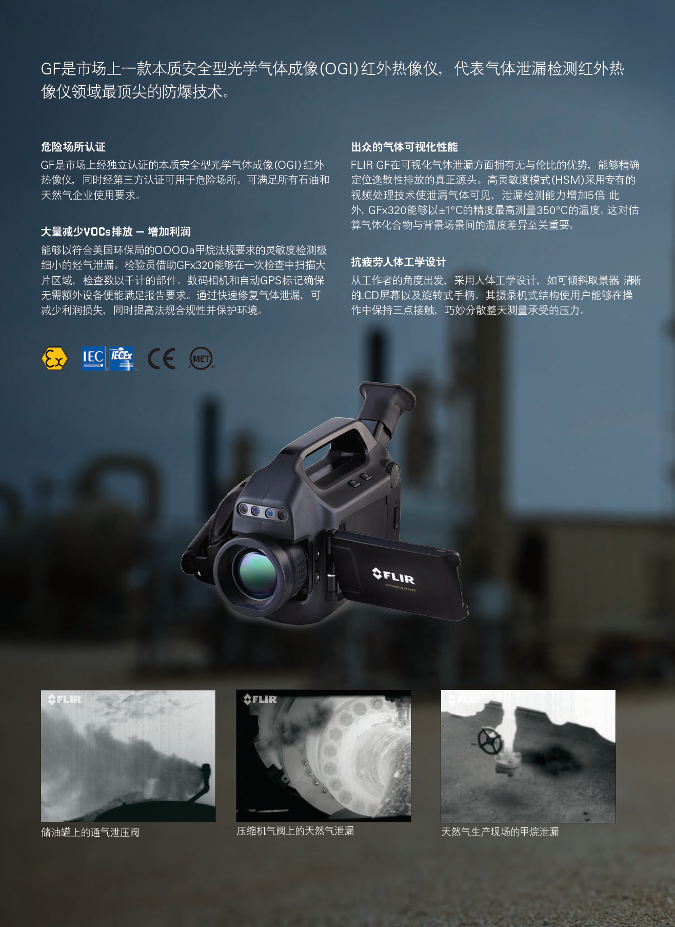 FLIR GFx320易燃易爆气体泄漏检测红外热像仪 本质安全防爆型