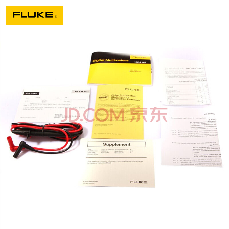 Fluke福禄克F106 F107经济型掌上数字万用表 仪器仪表 F106+I400E组合套餐
