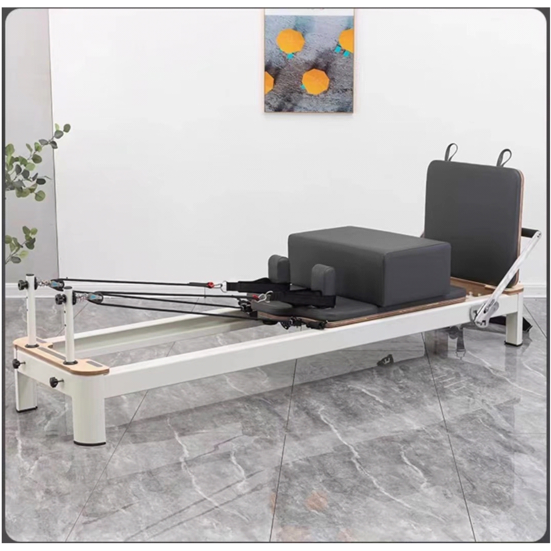 Aluminum alloy round-legged white bed HS-408