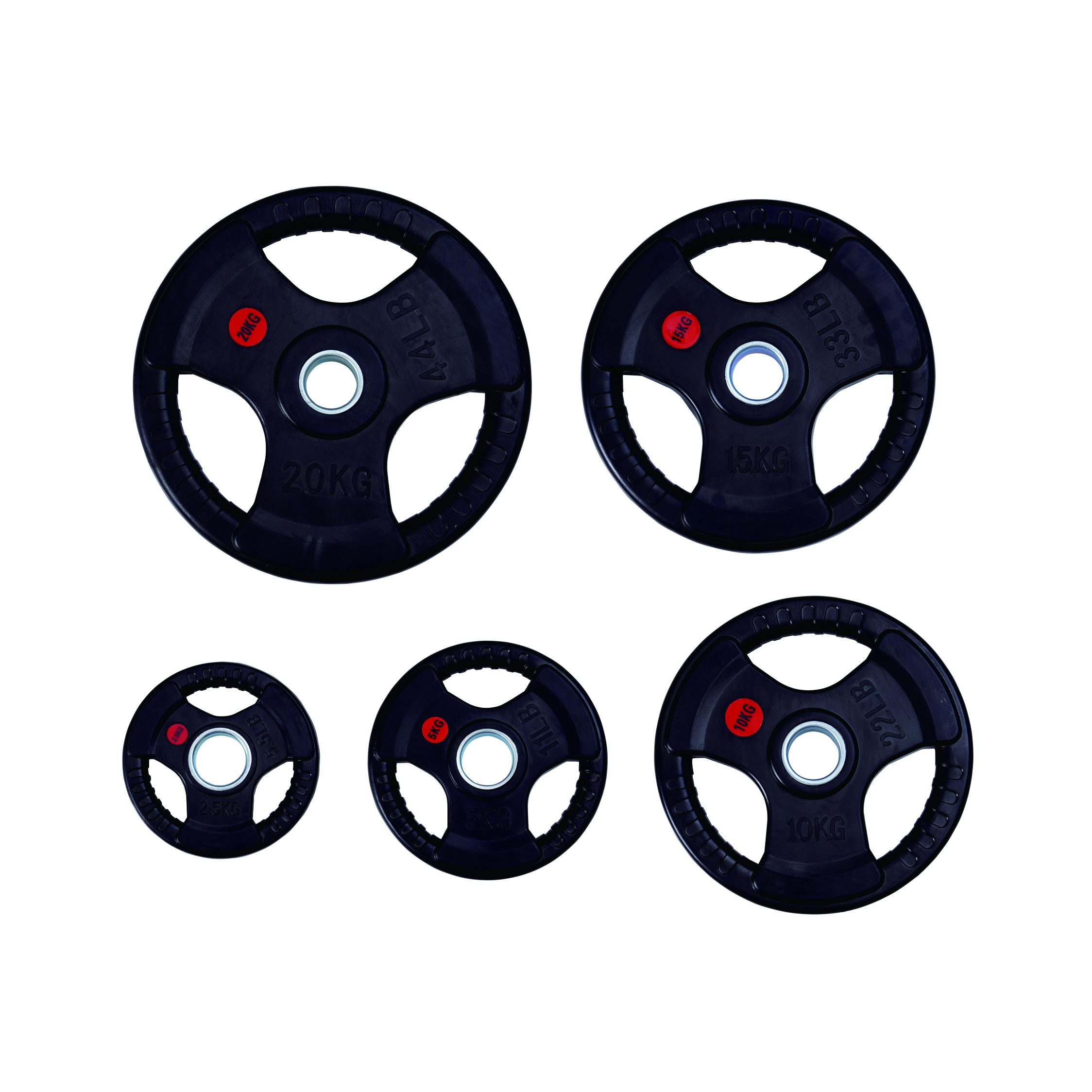 Cast iron rubber-coated barbell P009