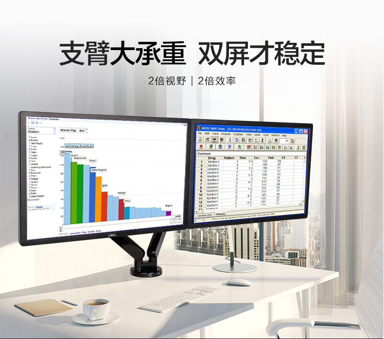 乐歌 (Loctek) Q5D 双屏电脑显示器支架