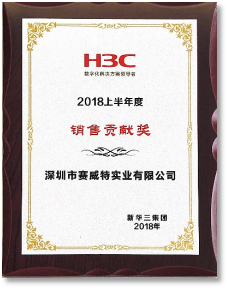 H3C 2018 上半年度 销售贡献奖