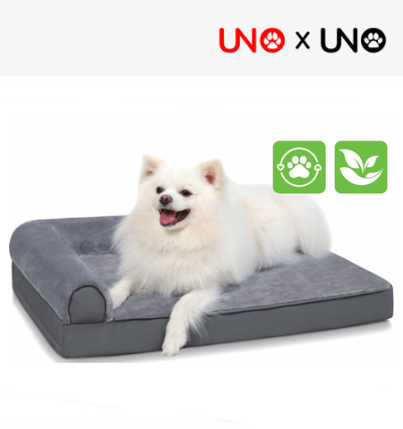 L-Shaped Removable Flannel Dog Cushion