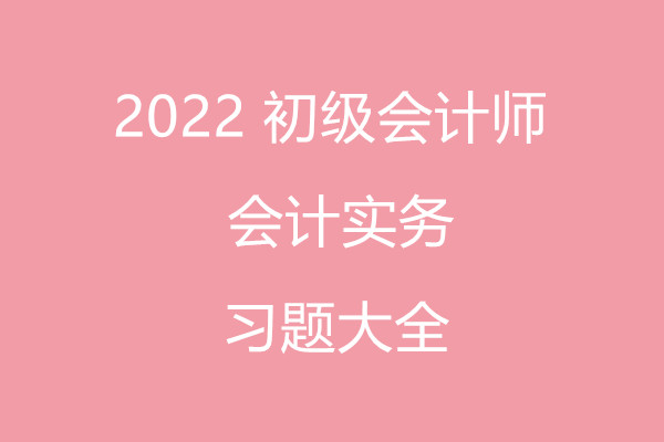 2022 初级会计师 会计实务 习题大全