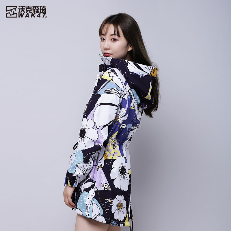 沃克森琦冲锋衣女三合一可拆卸潮牌新款两件套秋冬外套中长款韩国