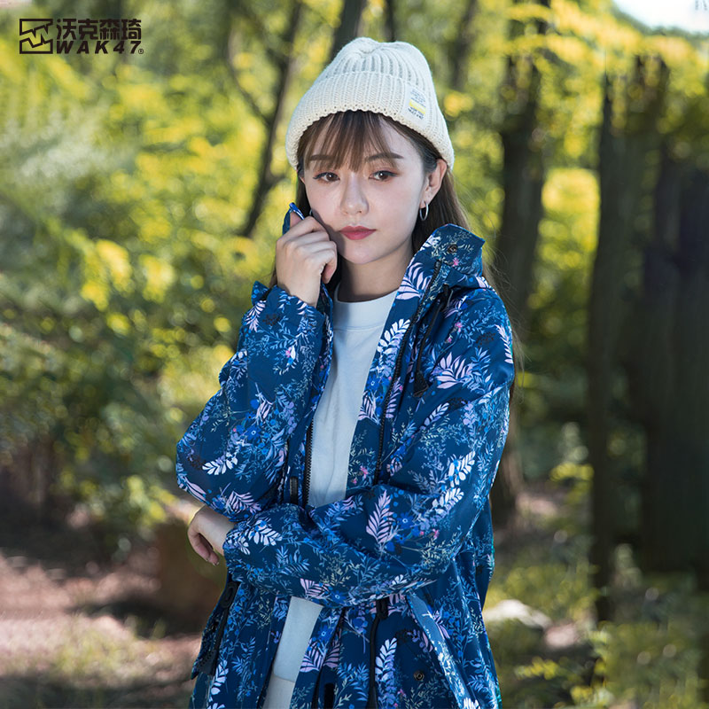沃克森琦冲锋衣女三合一可拆卸潮牌新款两件套秋冬外套中长款韩国