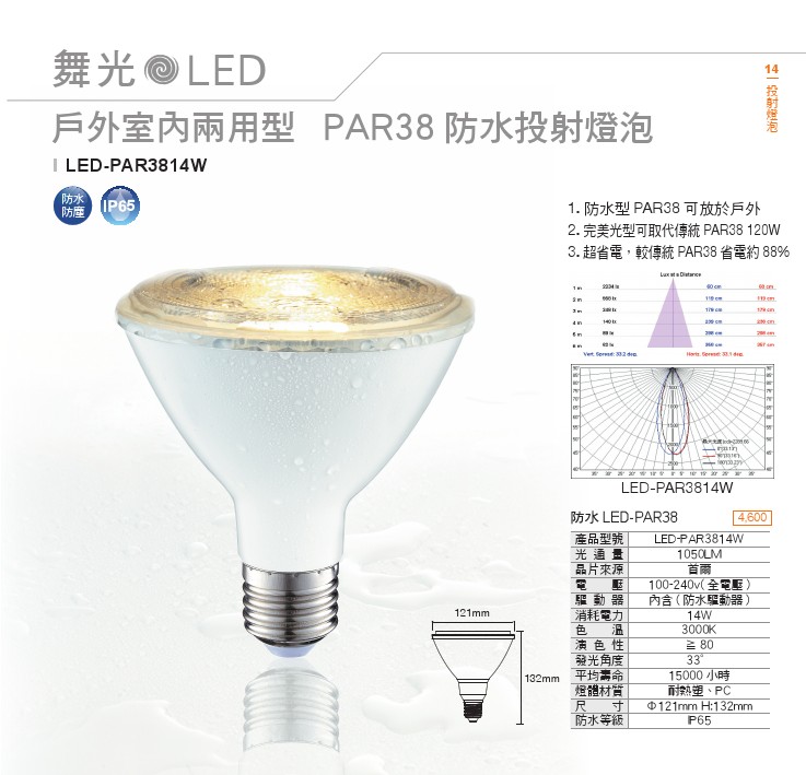 LED戶外室內兩用型防水投射燈泡