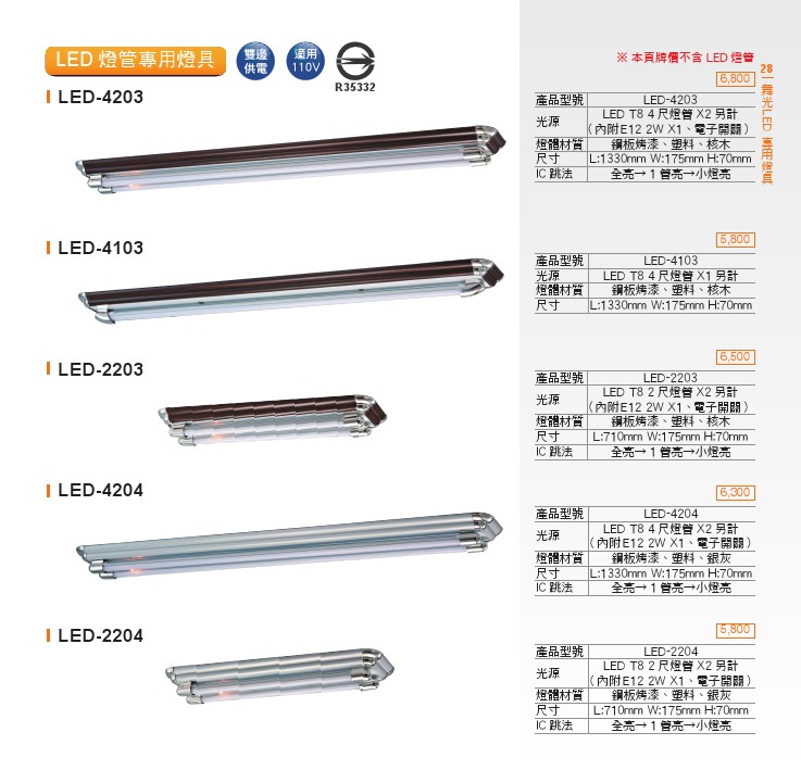 LED T8雙邊供電玻璃燈管