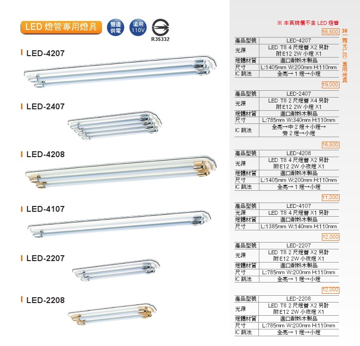 LED T8雙邊供電玻璃燈管