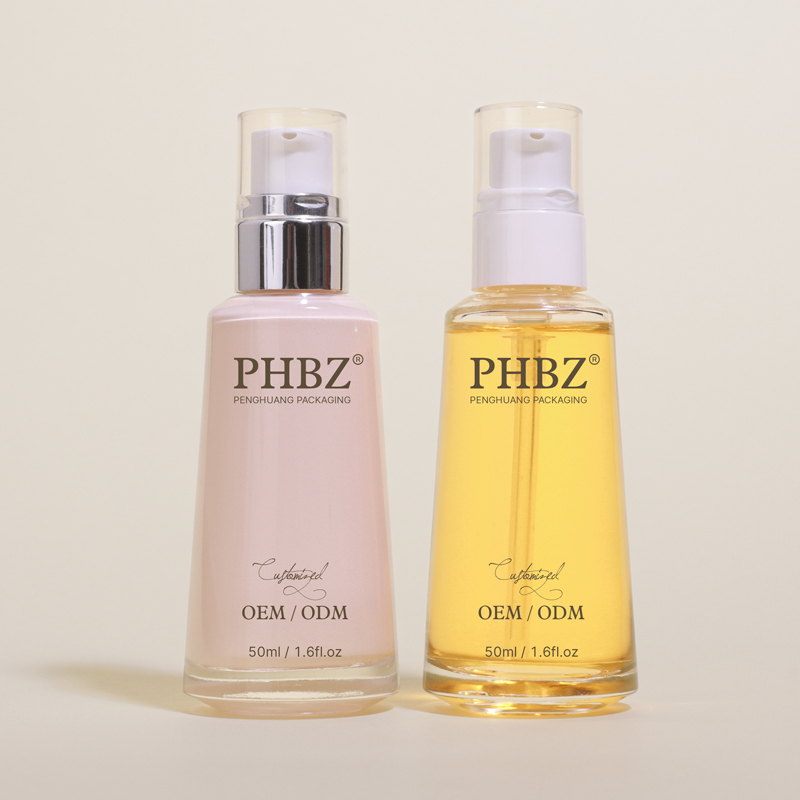 50ml透明粉底液按壓瓶電鍍泵頭護膚乳液瓶玻璃隔離妝前乳空瓶批發