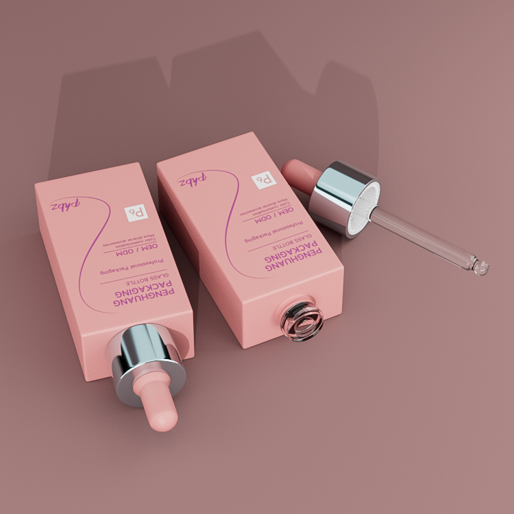 30ml扁方形滴管瓶 平肩玻璃厚底精華液瓶 膠頭滴管精油瓶廠家批發