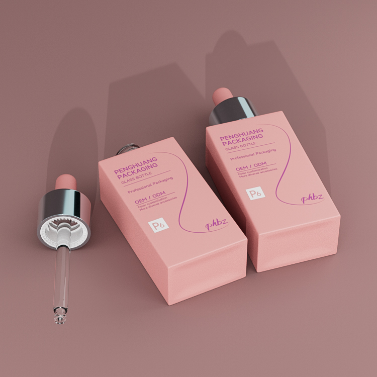 30ml扁方形滴管瓶 平肩玻璃厚底精華液瓶 膠頭滴管精油瓶廠家批發