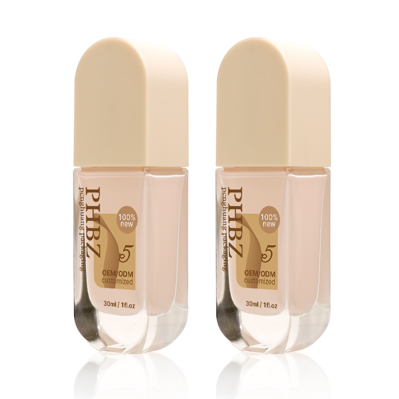 30ml橢圓遮瑕粉底液瓶 厚底透明精華乳液瓶按壓泵精華原液瓶批發