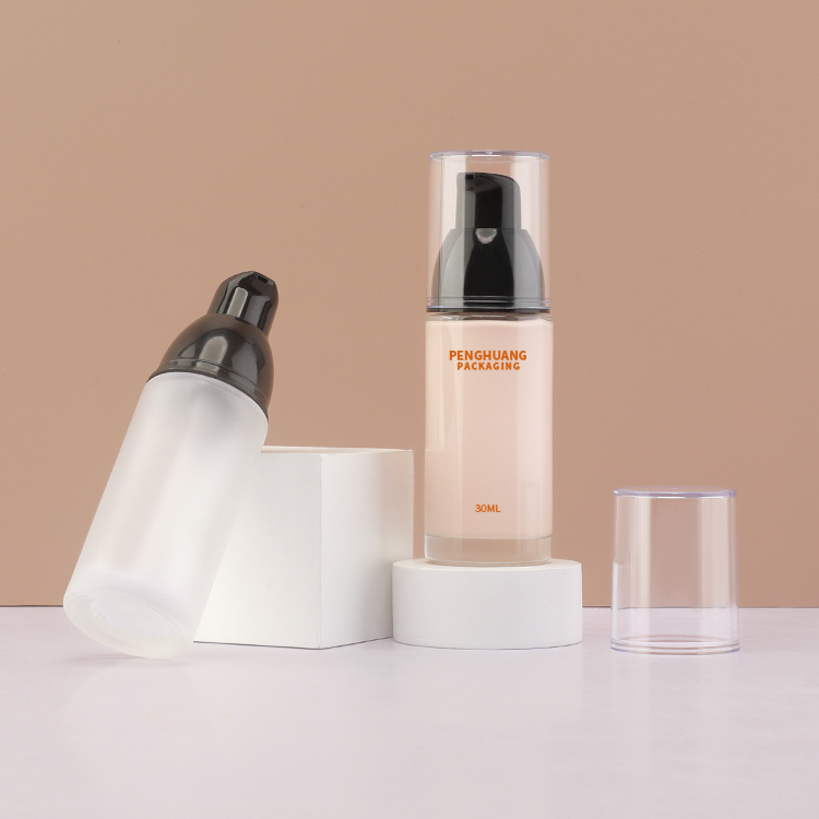30ml粉底液瓶乳液按壓泵頭瓶玻璃粉底隔離霜瓶化妝品包材廠家定制