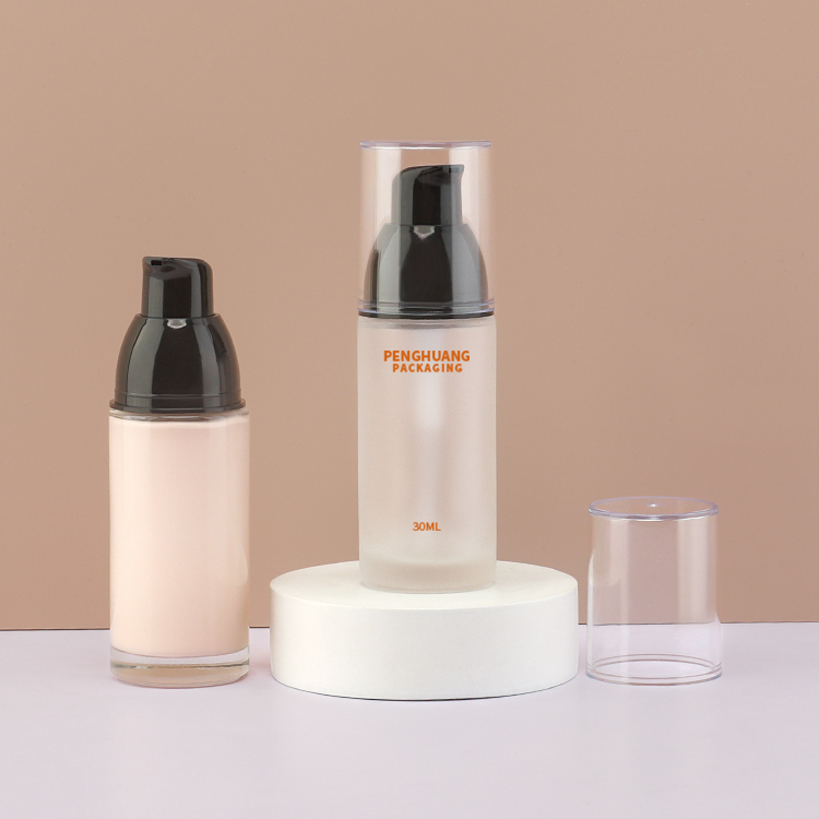 30ml粉底液瓶乳液按壓泵頭瓶玻璃粉底隔離霜瓶化妝品包材廠家定制