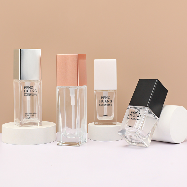15/25/35/40ml粉底液按壓瓶 玻璃透明粉底瓶 壓泵乳液BB霜瓶批發(fā)