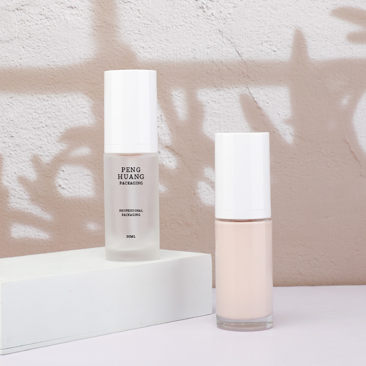 30ml方形粉底液瓶按壓泵玻璃乳液瓶BB霜瓶子粉底液瓶包材廠家定制