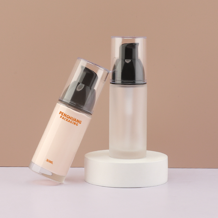 30ml粉底液瓶乳液按壓泵頭瓶玻璃粉底隔離霜瓶化妝品包材廠家定制