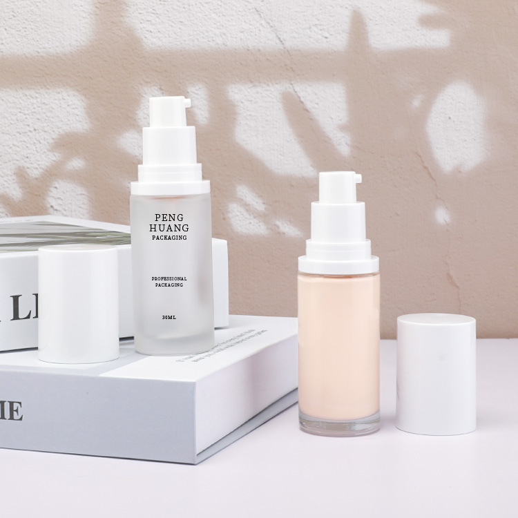 30ml方形粉底液瓶按壓泵玻璃乳液瓶BB霜瓶子粉底液瓶包材廠家定制