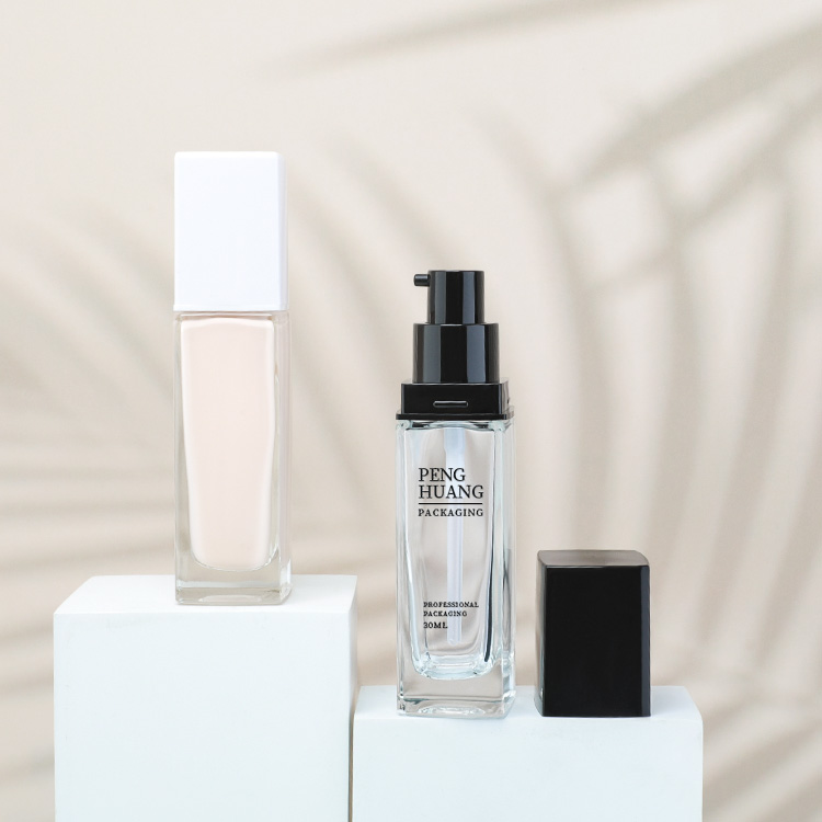 30ml方形粉底液瓶按壓泵玻璃乳液瓶BB霜瓶子粉底液瓶包材廠家批發
