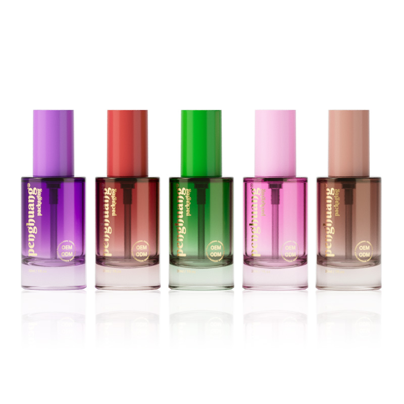 定制便攜30ml粉底液瓶乳液瓶 平肩隔離乳素顏霜空瓶 玻璃化妝品瓶