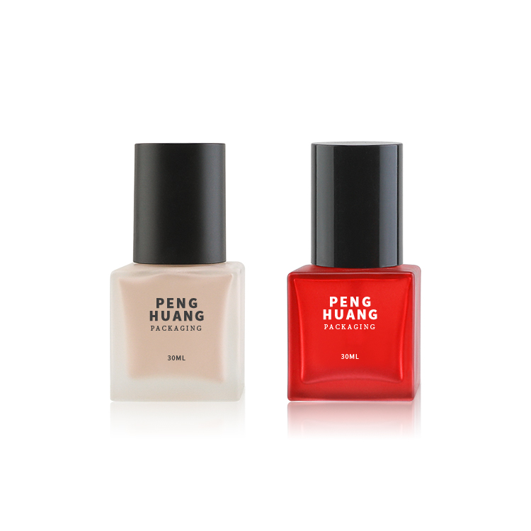 30ml四方形粉底液瓶 玻璃厚底按壓泵乳液瓶 隔離霜BB霜包材瓶批發(fā) 編