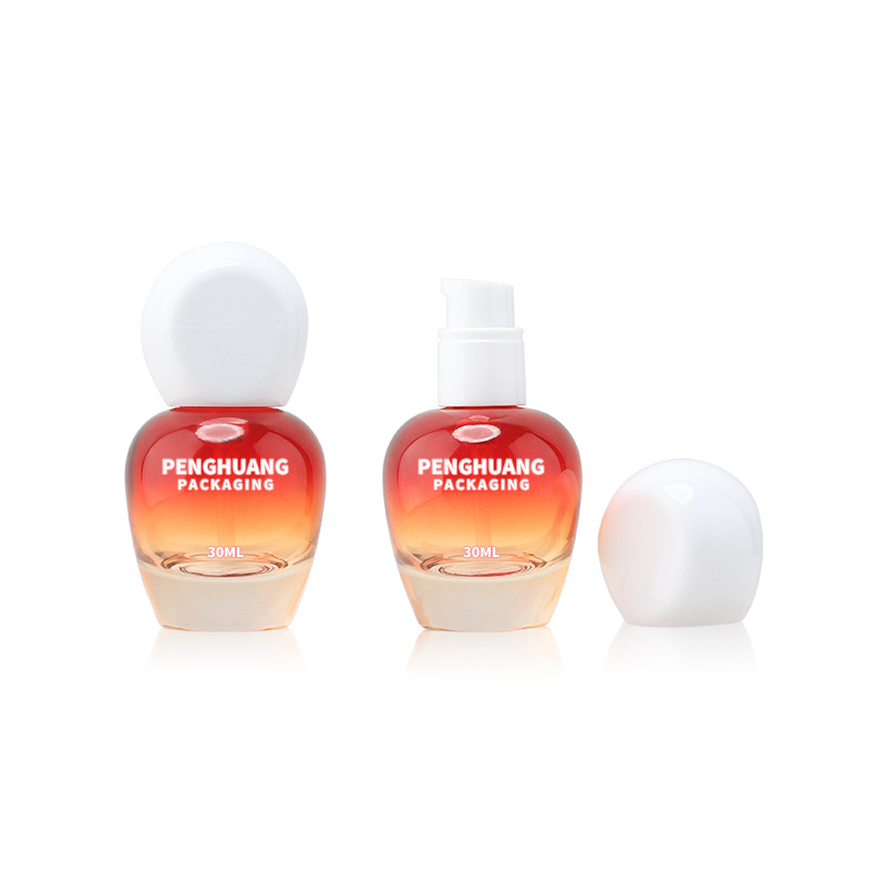 30ml粉底液瓶子彩色噴漆櫻桃瓶乳液按壓泵頭瓶化妝品包材源頭批發(fā)