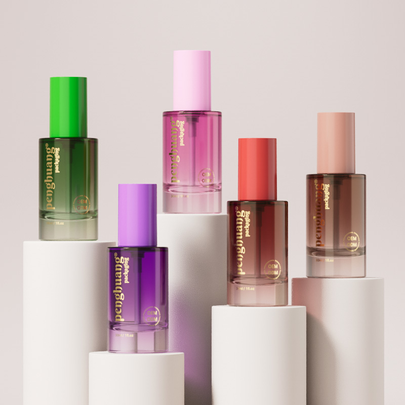 定制便攜30ml粉底液瓶乳液瓶 平肩隔離乳素顏霜空瓶 玻璃化妝品瓶