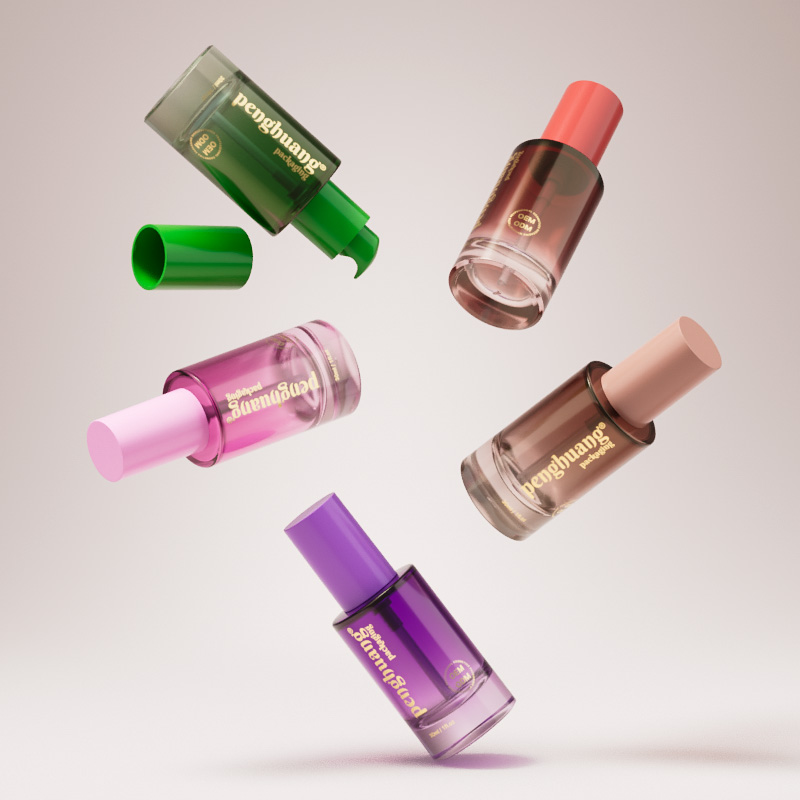 定制便攜30ml粉底液瓶乳液瓶 平肩隔離乳素顏霜空瓶 玻璃化妝品瓶