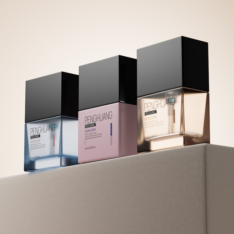 方形粉底液瓶 高顏值25ml隔離霜BB霜按壓瓶蒙砂實色玻璃乳液瓶