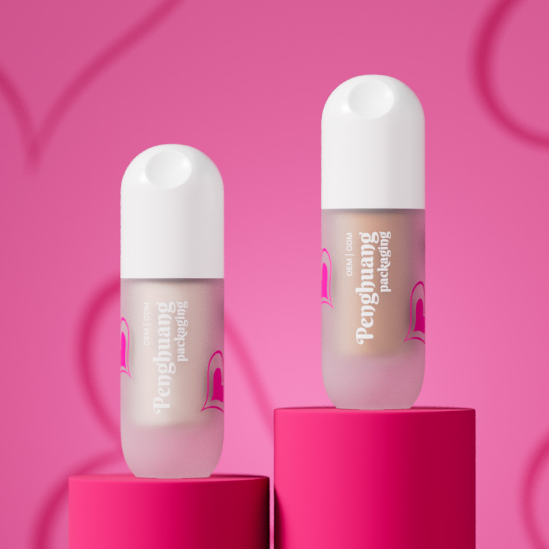 廠家定制30ml膠囊款粉底液瓶 磨砂玻璃按壓乳液瓶 BB霜隔離霜瓶子