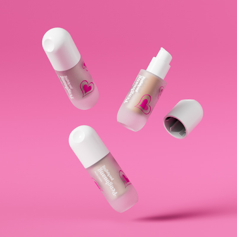 廠家定制30ml膠囊款粉底液瓶 磨砂玻璃按壓乳液瓶 BB霜隔離霜瓶子