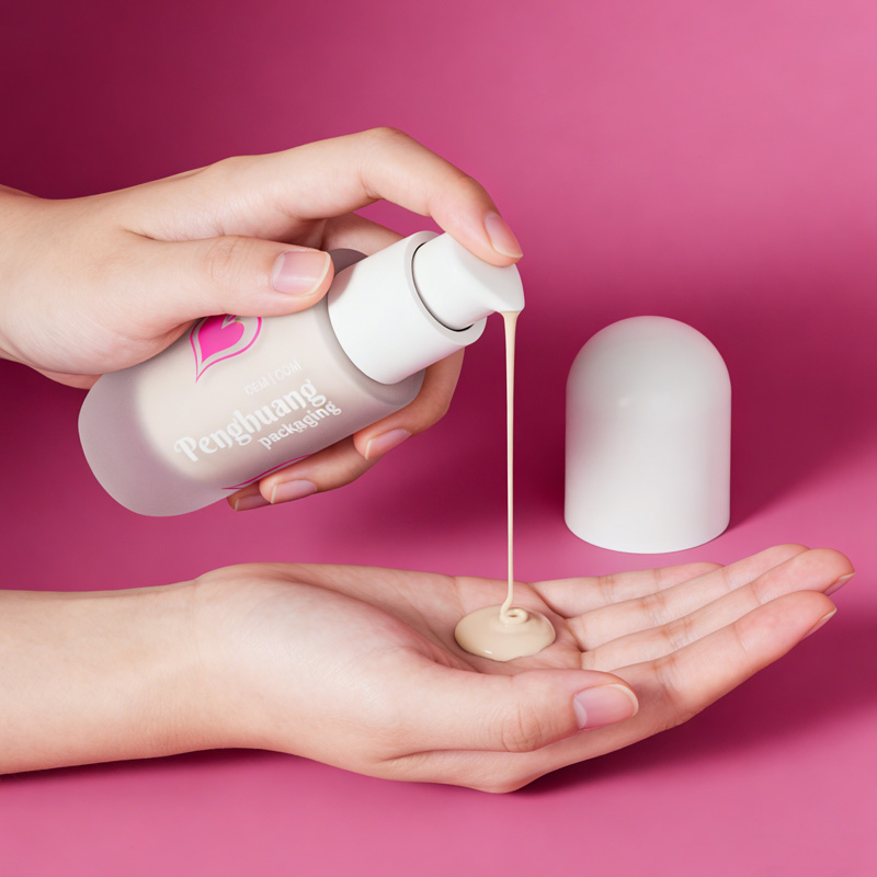 廠家定制30ml膠囊款粉底液瓶 磨砂玻璃按壓乳液瓶 BB霜隔離霜瓶子